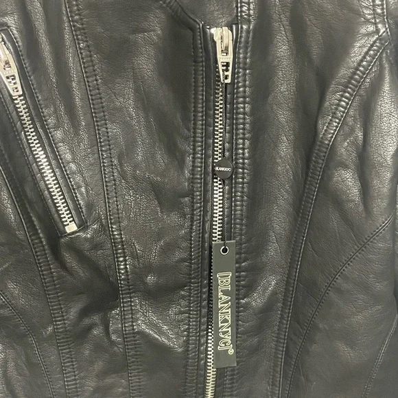 Blank NYC Power Trip Moto Vegan Leather Jacket XS - Picture 7 of 11